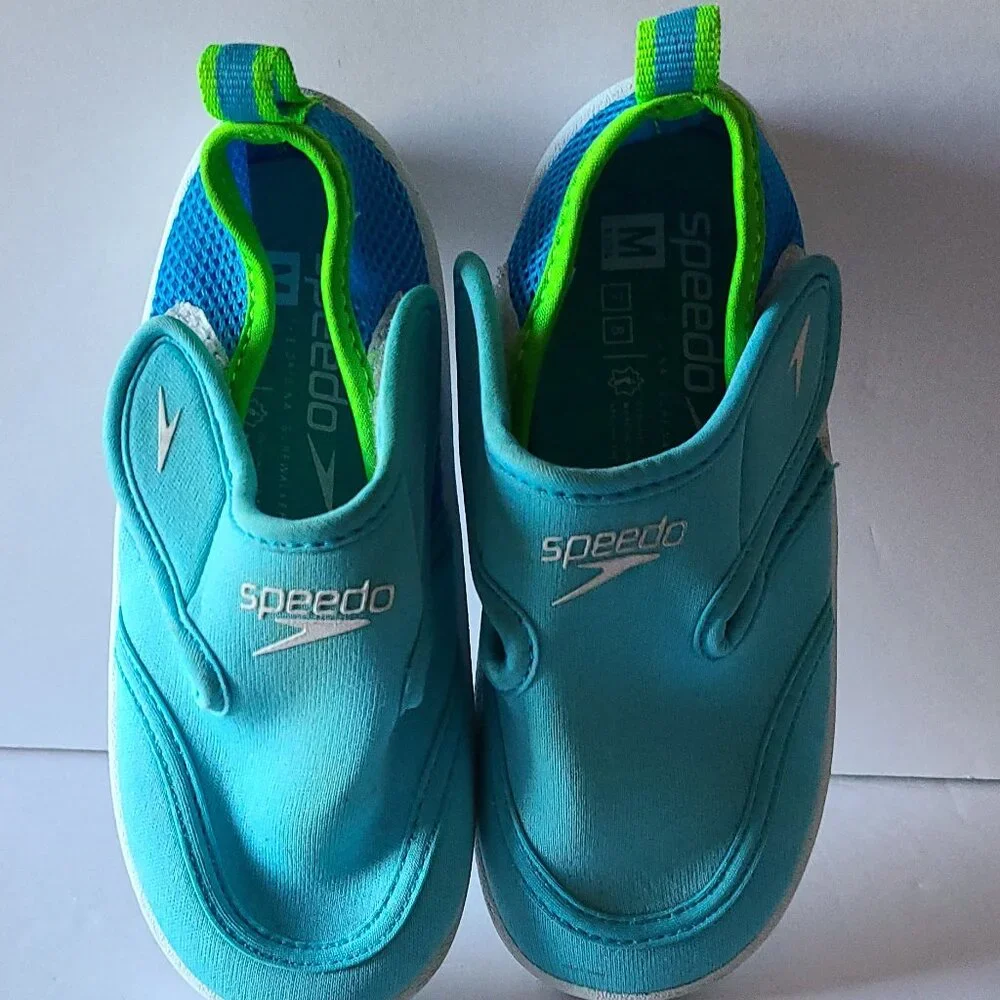 SPEEDO TODDLER BOYS' HYBRID WATER SHOES |BLUE|TURQUOISE|MEDIUM 7/8| BEACH& POOL